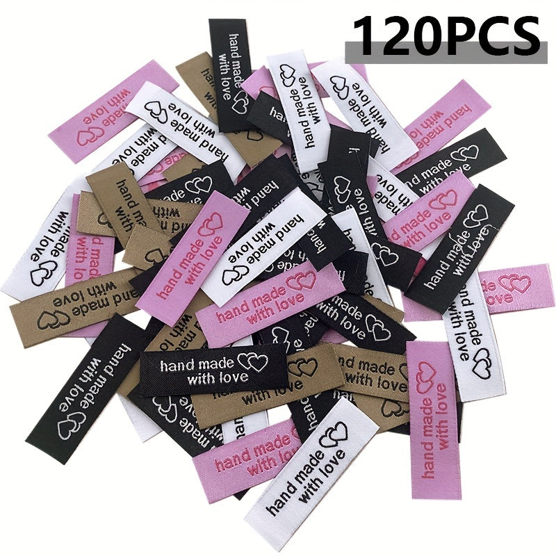 120pcs Personalized Woven Sewing Labels With Love for Clothing Garment