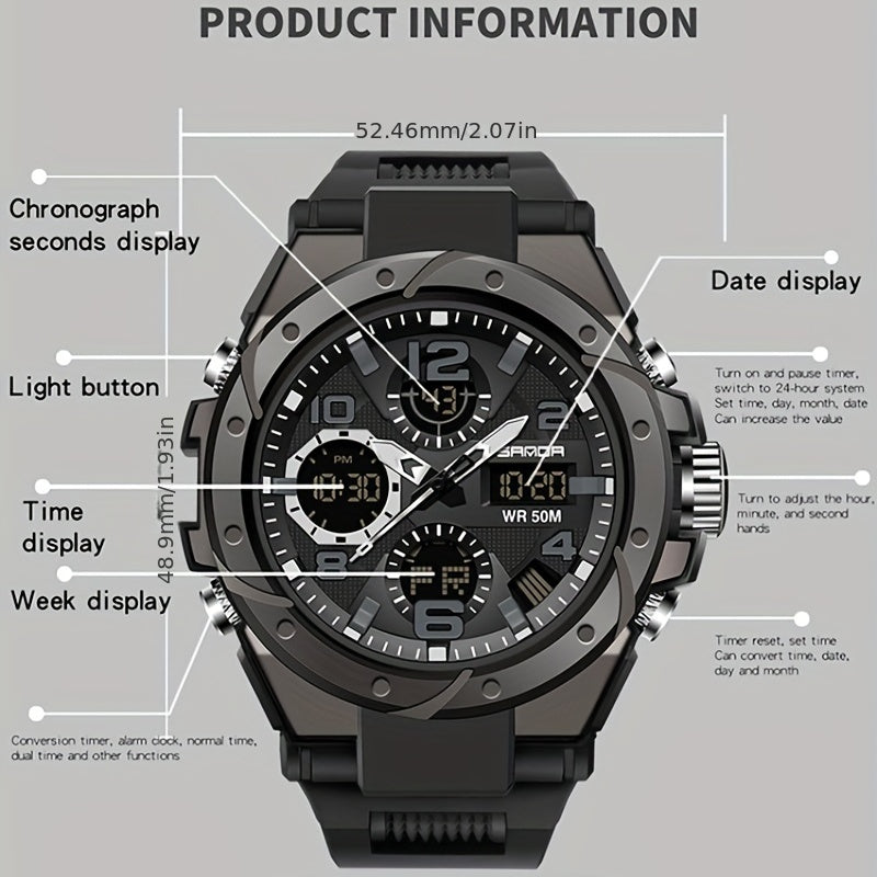 Men's Military Watch Tactical Sports Waterproof Digital Wrist Watch