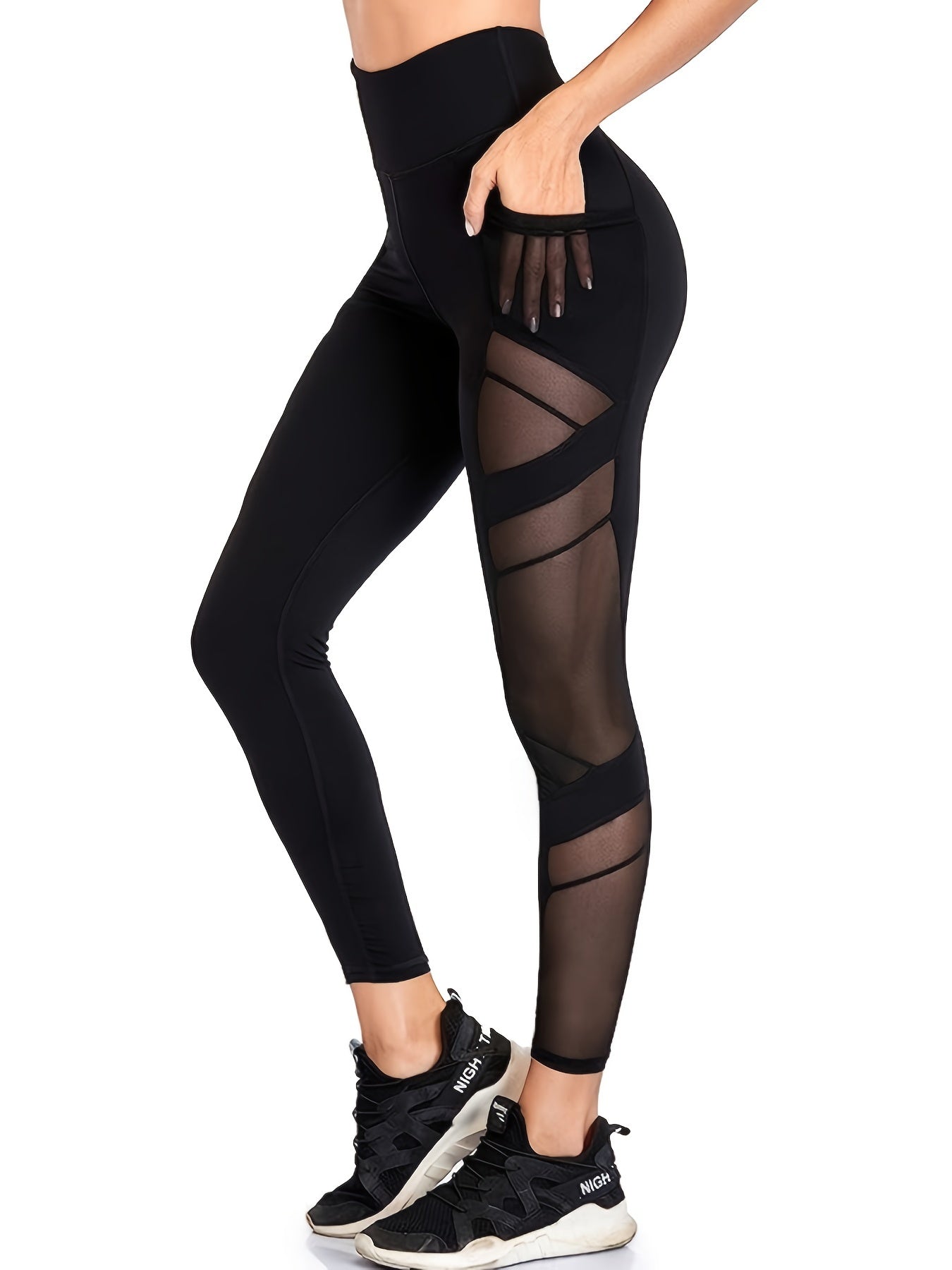Sports Leggings Wide Waistband Butt Lifting Yoga Pants