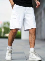 Street Style Denim Shorts with Flap Pockets