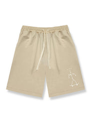 Men's Sportswear Drawstring Active Shorts Alphabets Skateboard