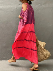 V Neck Cover Up Dress Loose Fit Beachwear Kaftan Women's Swimwear