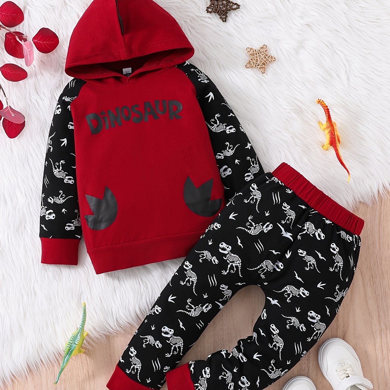 Boys Dino Hoodie & Jogger Set, Kids Clothes