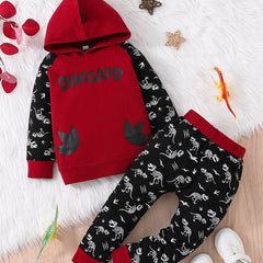 Boys Dino Hoodie & Jogger Set, Kids Clothes
