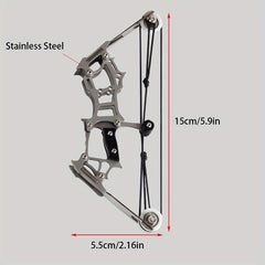 Mini Handheld Composite Bow Archery Set - Stainless Steel Mini Bow