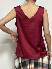 Solid V Neck Tank Top Sleeveless Casual Summer Top