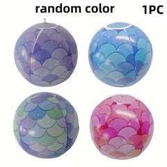 Inflatable Beach Ball with Fish Scale in Random Colors