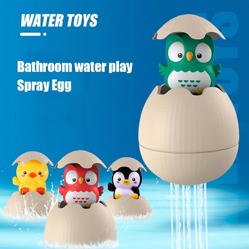Playful Sprinkling Eggs Animal Bath Toys for Toddlers Duck Cat Owl Penguin