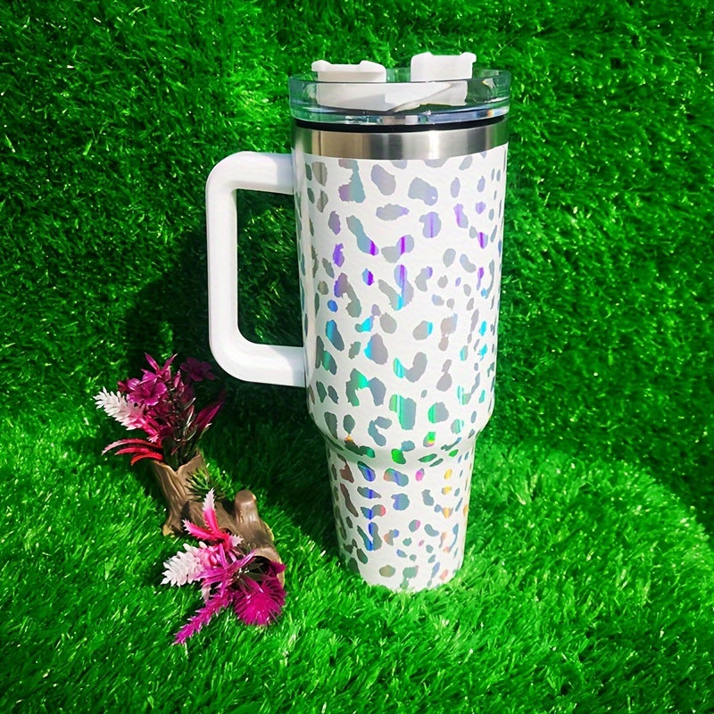 40oz Leopard Pattern Insulated Cup Stainless Steel Water Bottle