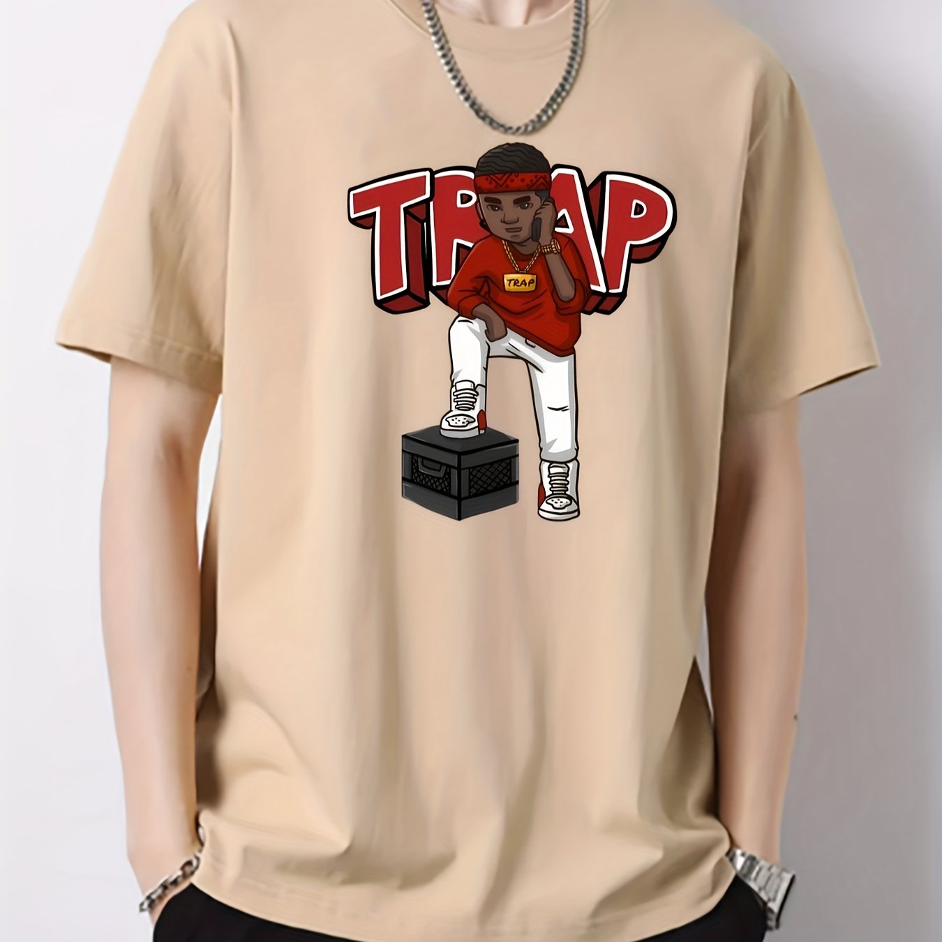 Stylish Boy Print Men's Graphic Crew Neck Active T shirt