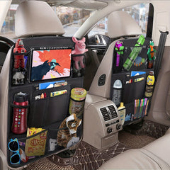 Car Organizer Kick Mats Screen Tablet Holder Storage Pockets