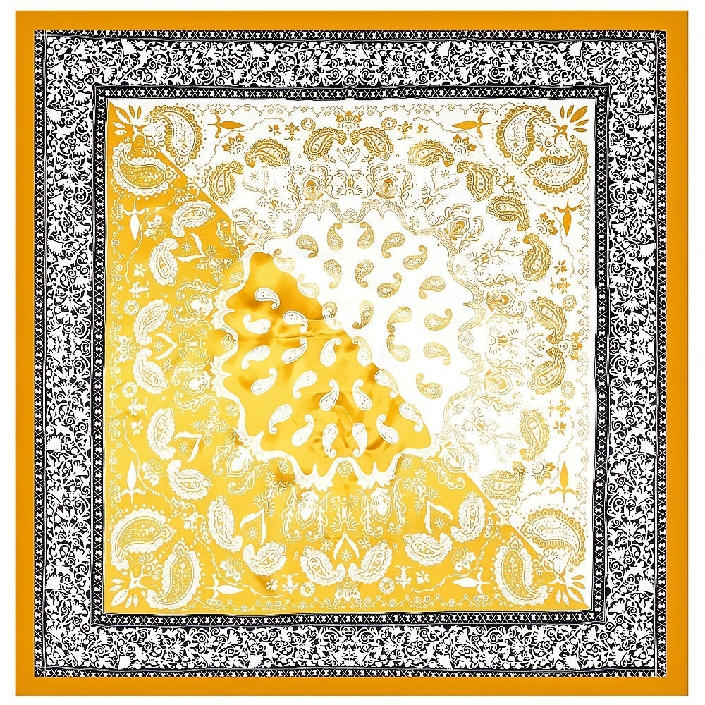 Boho Paisley Print Satin Scarf Shawl Bandana Head Wrap