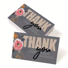 50pcs Thank You For Your Support Cards Handwritten Lettering Small Business Card