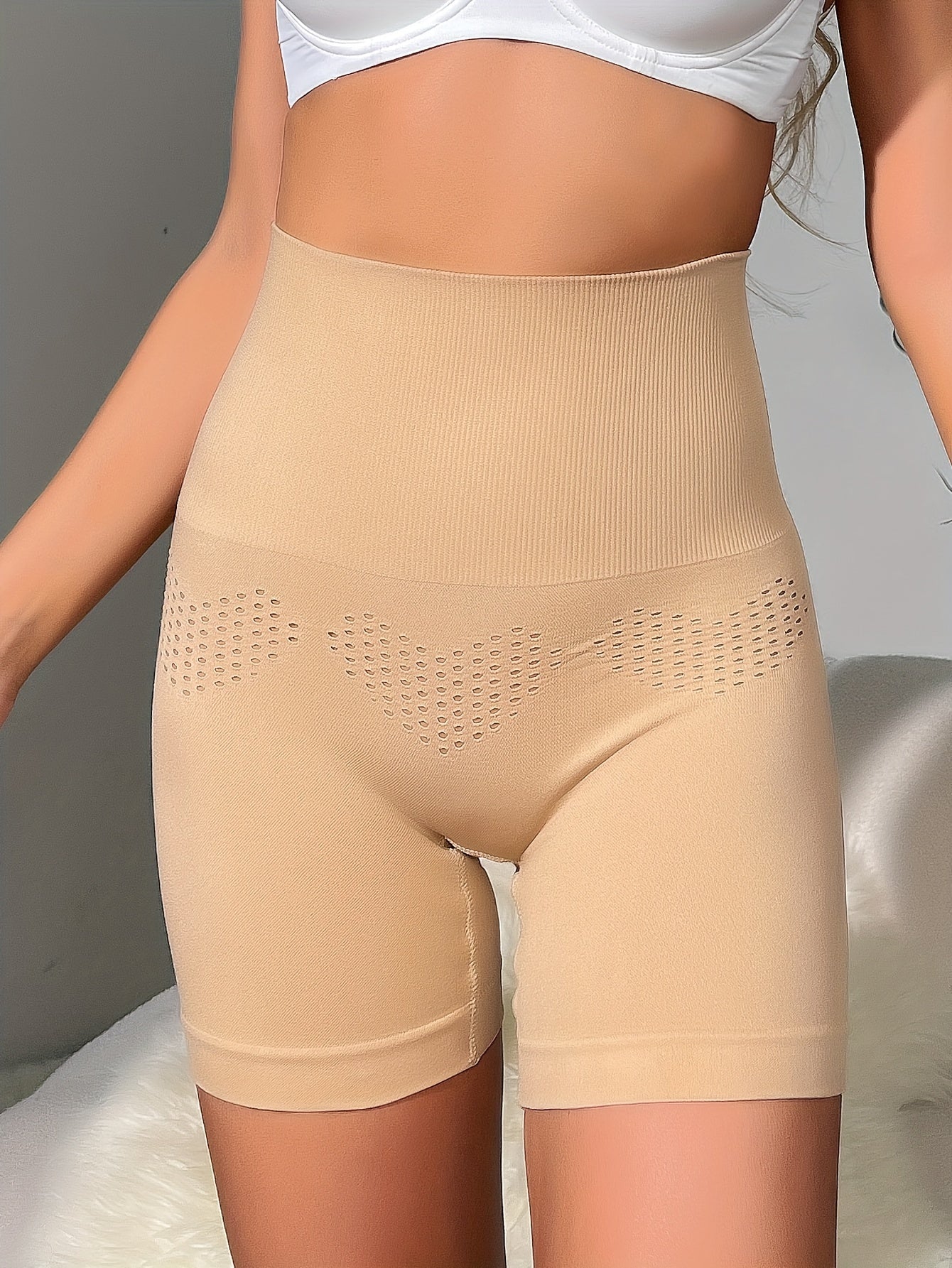 Heart Pattern Shaping Shorts High Waist Tummy Control Women's Underwear