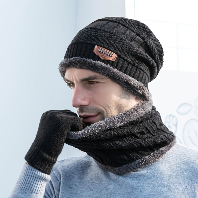 Winter Street Style Knitted Hat Scarf Cap