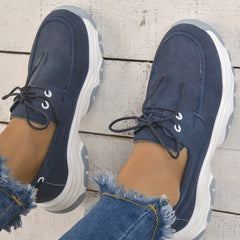 Women's Platform Sneakers Comfortable Lace Up Shoes