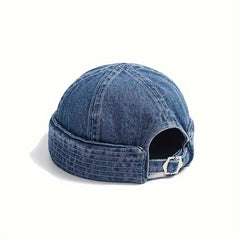Vintage Denim Sailor Cap Brimless Landlord Hat Spring Autumn