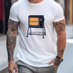 Old TV & Various Pattern Print Men's Comfy T-shirt Graphic Tee