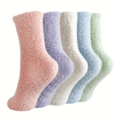 5 Pairs Cozy Fuzzy Socks Non slip Floor Stockings Women's Hosiery