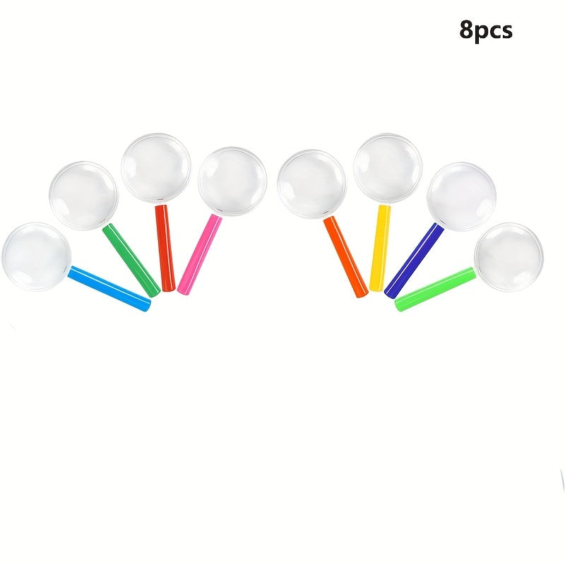 8pcs Colorful Plastic Magnifying Glasses for Kids Party Favors