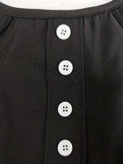 Drawstring Buttons Rompers Sleeveless Summer Rompers