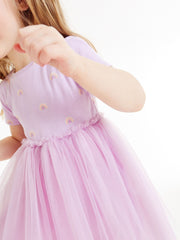 Toddler Girls Rainbow Graphic Mesh Princess Dress For Party