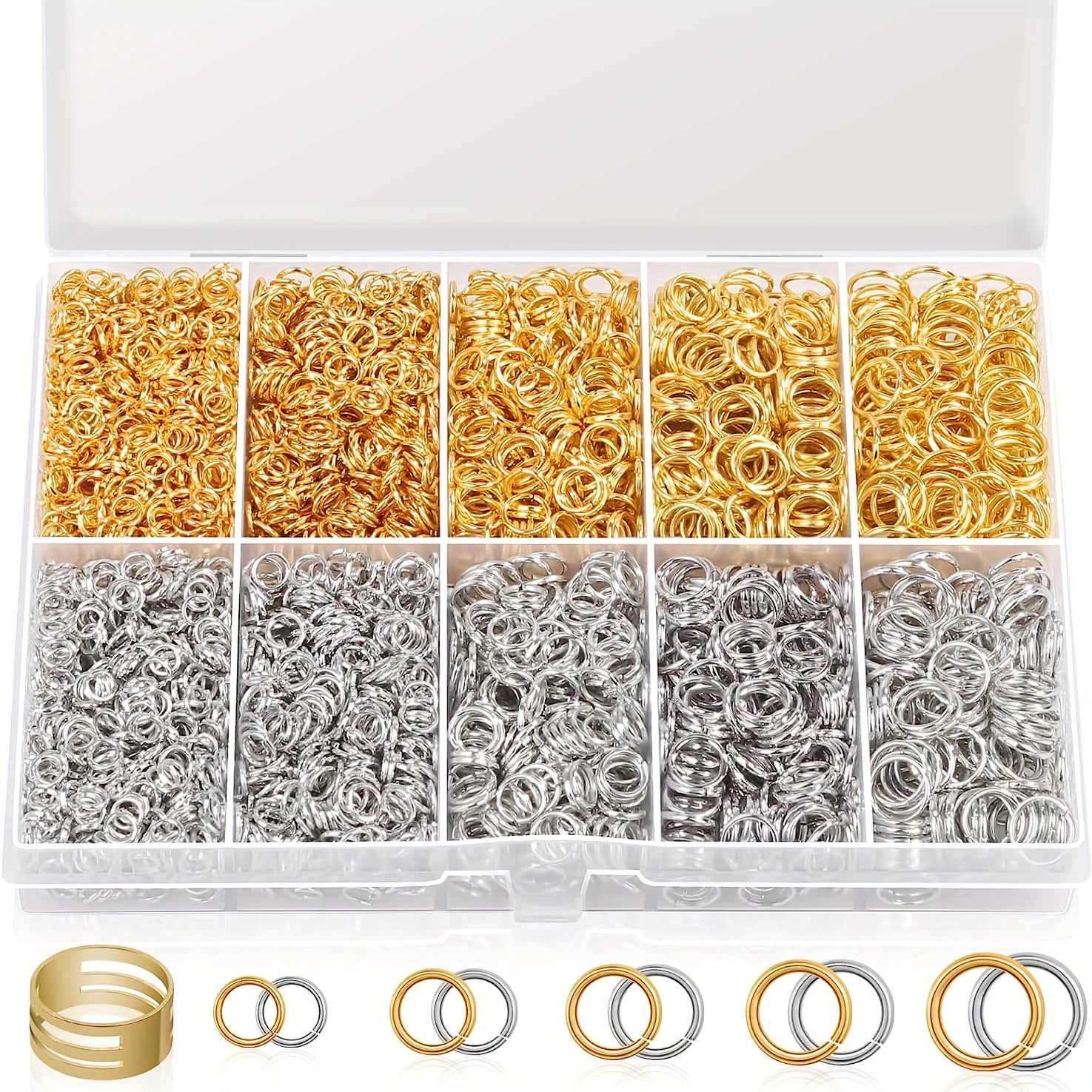 4600Pcs Silver & Golden Jump Rings w/ Tools for Jewelry Making