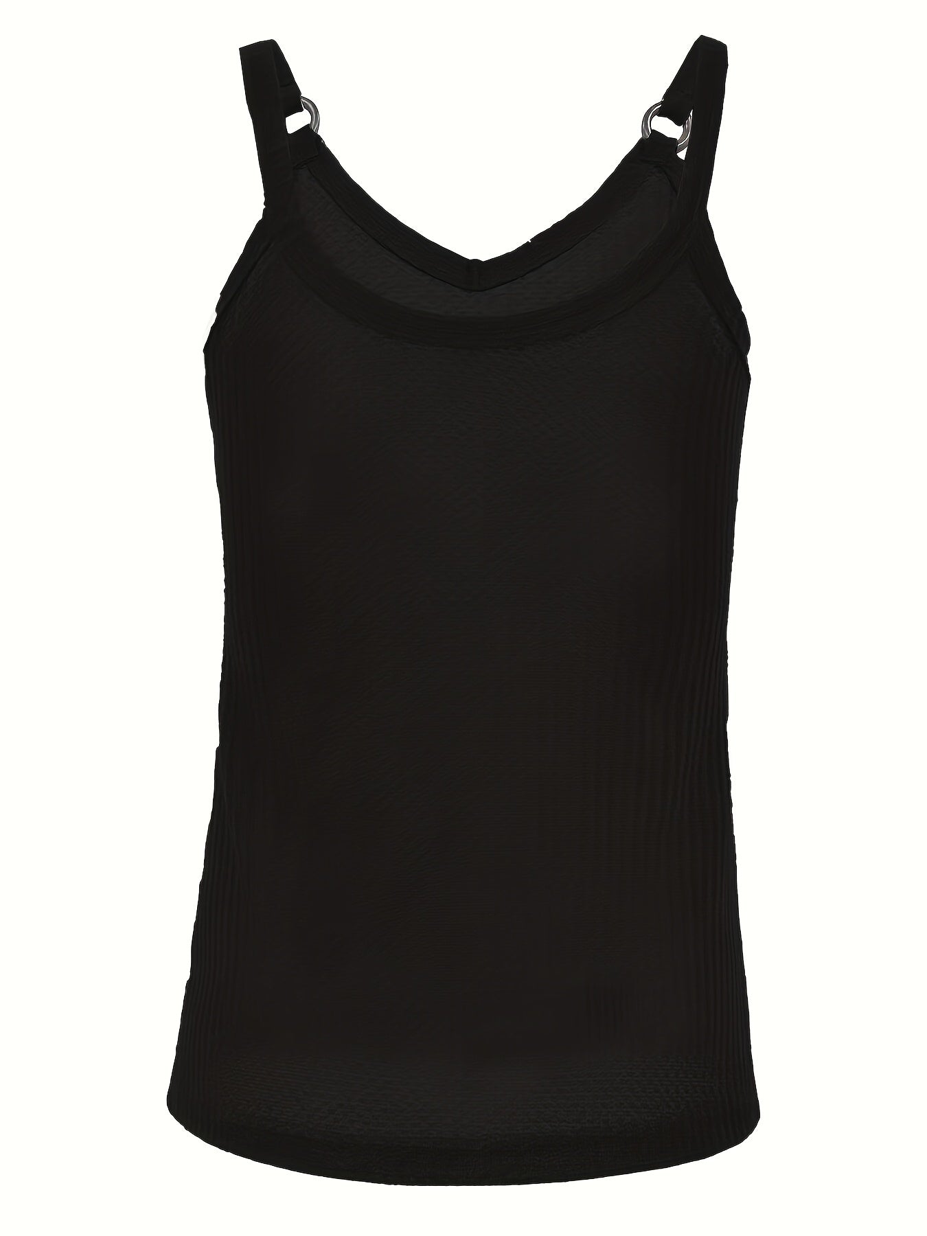 Ring Linked Solid Cami Top V Neck Summer Sleeveless Top