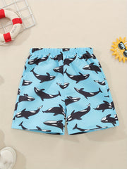 Boys Dolphin Print Shorts Comfortable Breathable For Vacation Beach