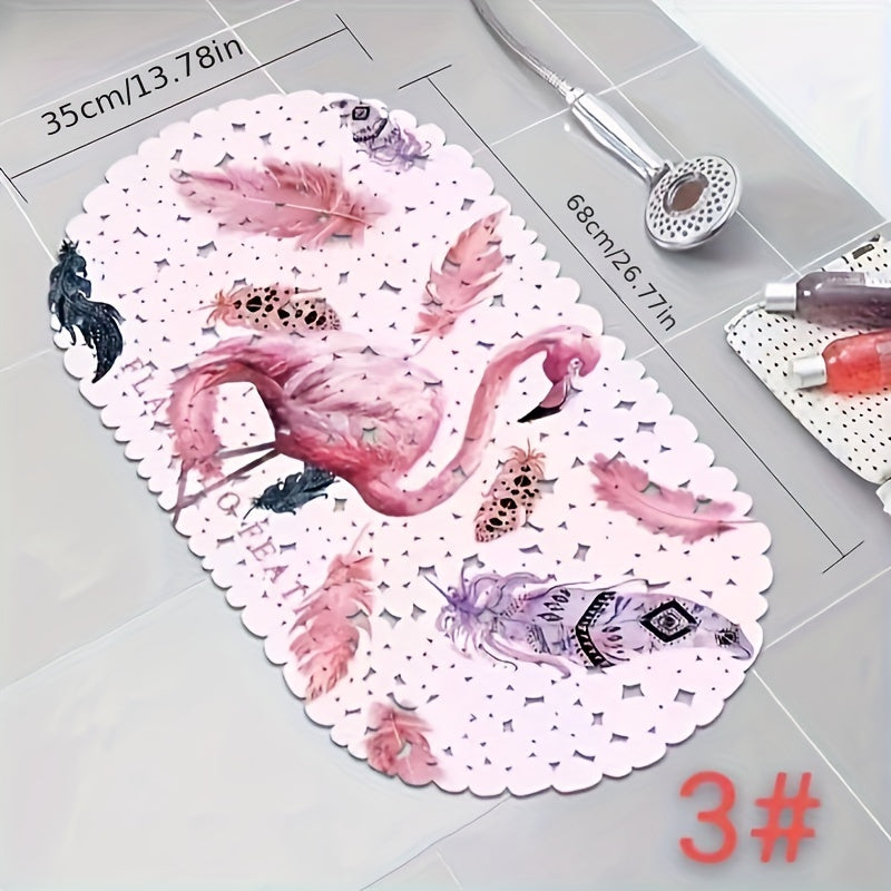 Non Slip Shower Stall Mat With Drain Holes & Suction Cups