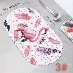 Non Slip Shower Stall Mat With Drain Holes & Suction Cups
