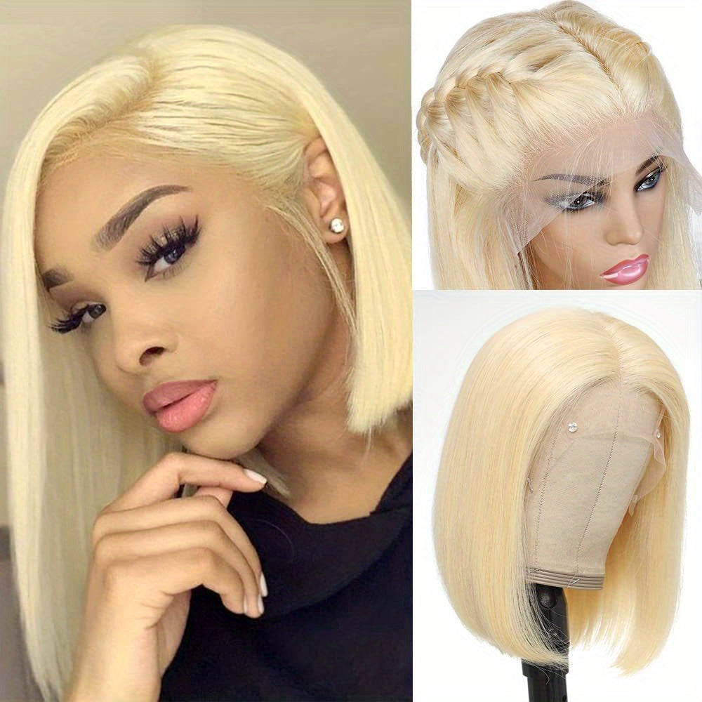 613 Blonde Bob Human Hair Wig 150 Density 13x4 Lace Front Pre Plucked Baby Hair