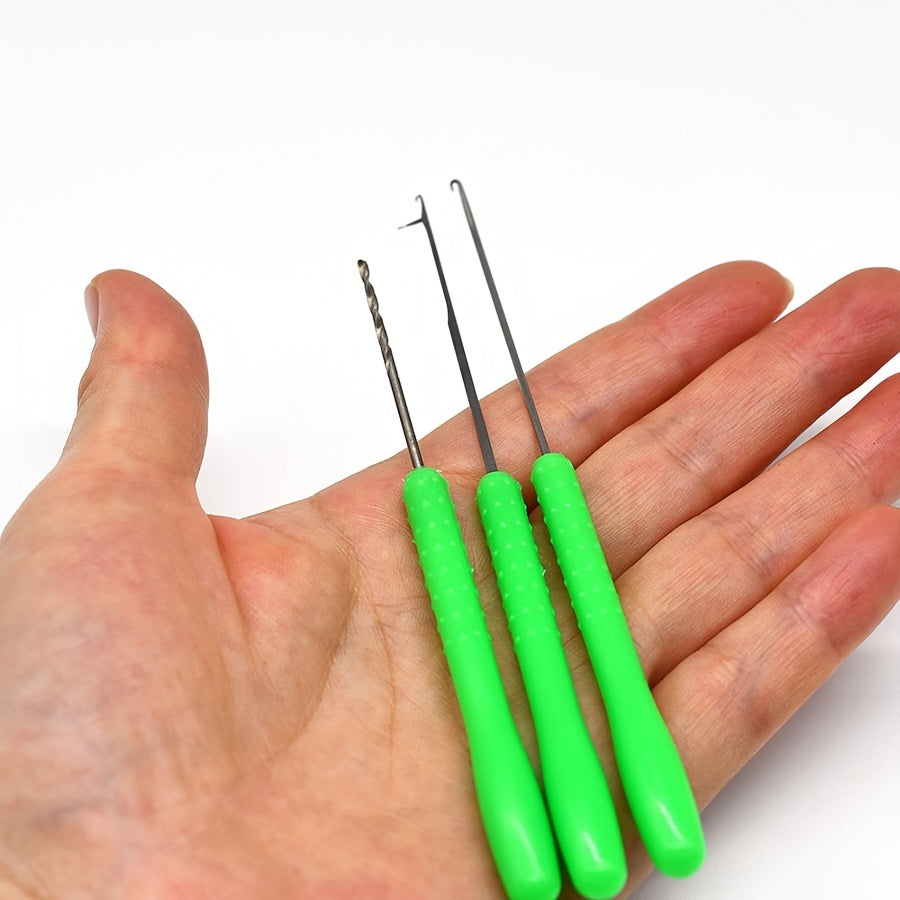 3pcs Boilie Needle Set Stainless Baiting Knotting Tool Carp Fishing Accessories