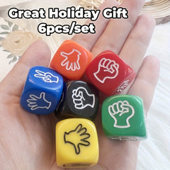 6pcs Acrylic Scissor Paper Rock Dice Set for Party
