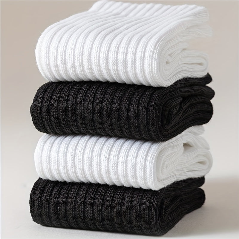 6 Pairs Comfy Breathable Solid Socks Women's Stockings Hosiery