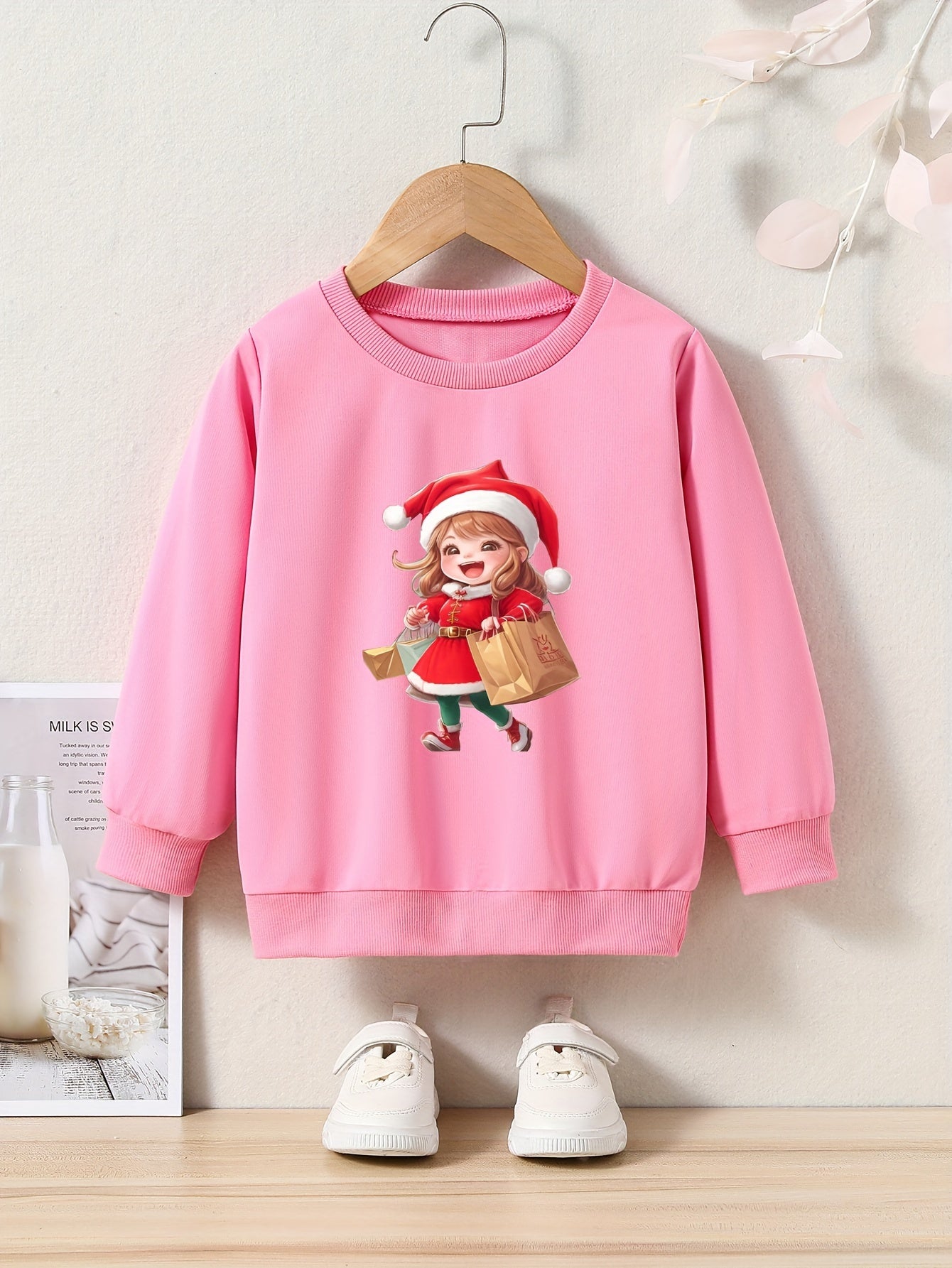 OERYUI Shopping Girl Graphic Sweatshirt Comfy Pullover Kids Clothes