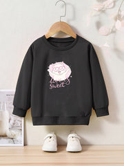 OERYUI Girls boys Sweet Kitty Graphic Sweatshirt Comfy Pullover Kids Clothes