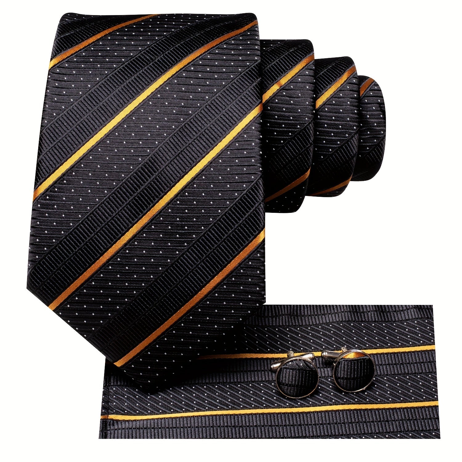 Hi Tie Men's Business Necktie Extra Long Hanky Cufflinks