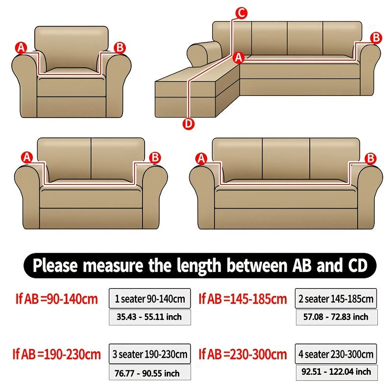 Leaf Printed Sofa Slipcover Non Slip Couch Cover Soft Breathable Elastic