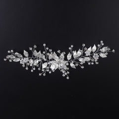Faux Pearl Leaf Hairband Headband Rhinestone Wedding Hair Accessory