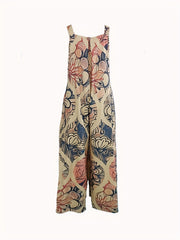 Graphic Print Wide Leg Jumpsuit Summer Sleeveless Casual Jumpsuit