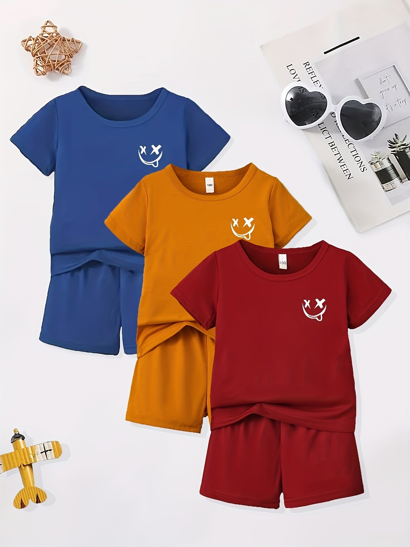 Boys Casual Outfit T-shirt & Shorts Kids Summer Clothes Sets