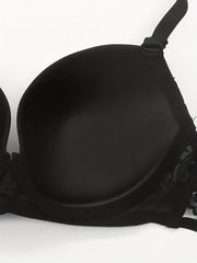Contrast Lace Push Up Bra Anti Sagging Women's Lingerie