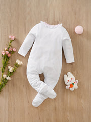 Baby Girls Bunny Zipper Cotton Long Sleeve Romper Jumpsuit