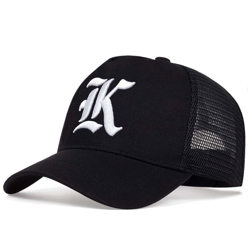 Men's Gothic Hip Hop Alphabet K Baseball Cap
