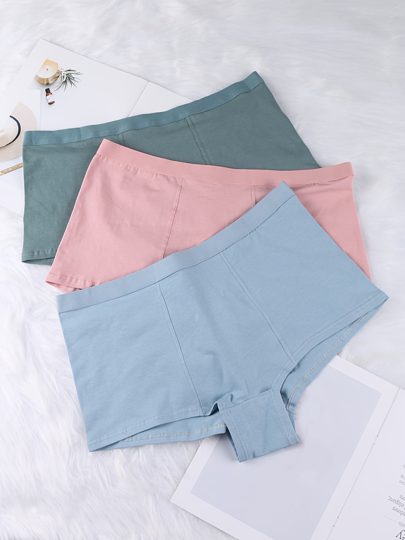 3 Pack Plus Size Boyshorts Underwear Set