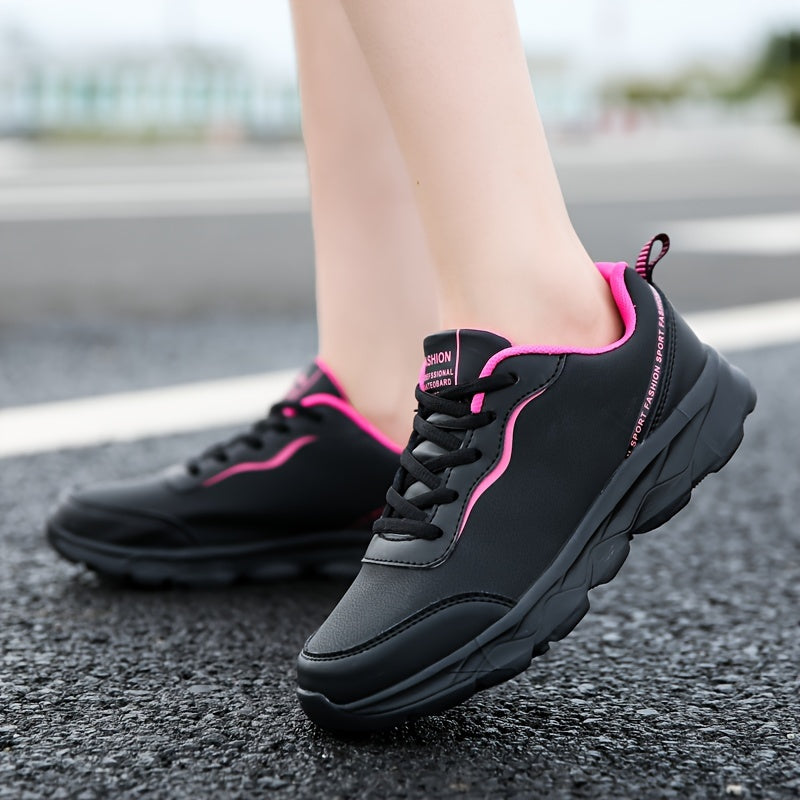 Women's Lightweight Chunky Sneakers Non Slip Lace Up Running Shoes