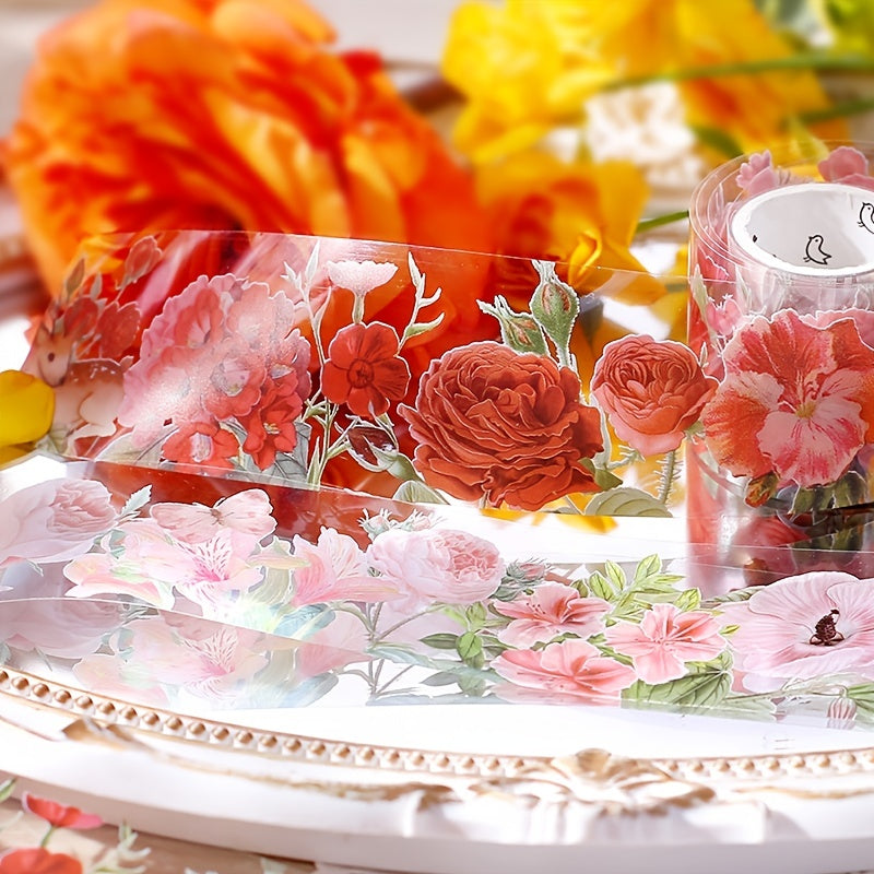 PET Tape Flowers All Over the Yard Series DIY Material Sticker