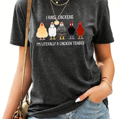 Chicken Graphic Sports T-shirt for Women