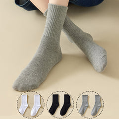 Women's Solid Casual Mid Tube Socks